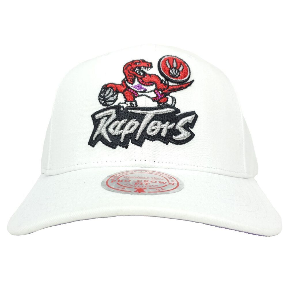 Toronto Raptors Mitchell & Ness NBA Pro Fit Snapback Hat Cap 3D Logo White NWT